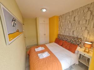 Katil atau katil-katil dalam bilik di Atico con gran terraza y barbacoa en Zahara