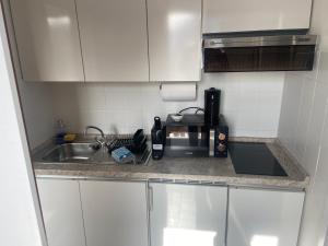 Η κουζίνα ή μικρή κουζίνα στο 4-Bett-Appartement am Golfplatz