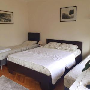 a bedroom with two beds in a room at Guesthouse Gavrilović 28 A in Njivice