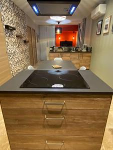 Kuchyň nebo kuchyňský kout v ubytování Loft pied de Coline au calme