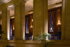 a large building with columns and stained glass windows at Hilton Chicago in Chicago