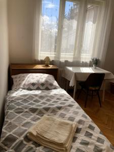 Postel nebo postele na pokoji v ubytování Spacious apartment - free parking!