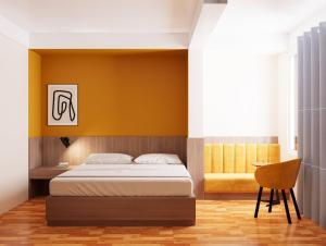 Postel nebo postele na pokoji v ubytování FIRONA FLY HOTEL