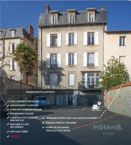 an illustration of a building with a car parked in front at The "Heritage" Heart of Limoges Parking AC and Private Terrace in Limoges