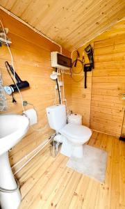 y baño con aseo y lavamanos. en Your Cutest Saaremaa Escape and Sauna. Very Private., en Ruhve