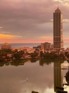 a city skyline with a large body of water at Peak of Colombo in Colombo