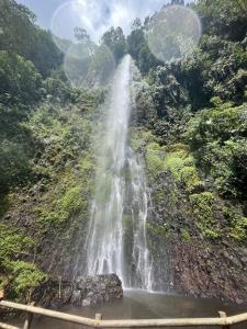 a waterfall on the side of a mountain at Life is Beautiful! Cottage in the Nature in Pereira