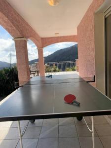 Stolný tenis v ubytovaní Maison entre terre et mer Vue sur mer Grande terrasse alebo v jeho okolí