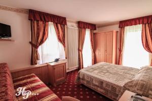 Televízia a/alebo spoločenská miestnosť v ubytovaní Hotel Plank