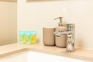 Coffee and tea making facilities at Remarkable 2BR+storage in JBR with Sea View