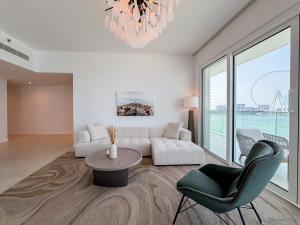 A seating area at Remarkable 2BR+storage in JBR with Sea View