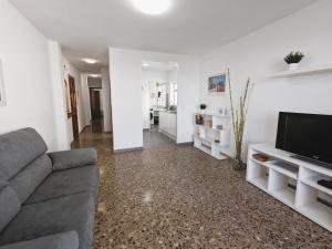 uma sala de estar com um sofá e uma televisão de ecrã plano em Apartamento Oxford II Gran Playa em Benicàssim