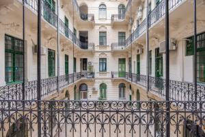 an external view of a building with a balcony at Marianna apartment in Budapest