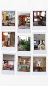 un collage de diferentes fotos de una habitación en Édenkert Apartmanház en Kisvárda