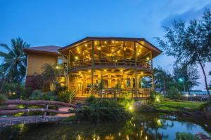 A garden outside Blues River Resort