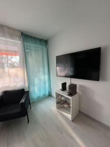TV a/nebo společenská místnost v ubytování Quiet Lake Apartment