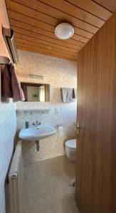 ein Bad mit einem Waschbecken und einem WC in der Unterkunft Chic in Ehrwald
