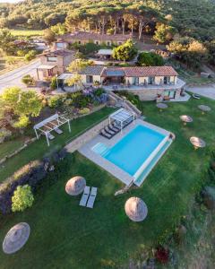 an aerial view of a estate with a swimming pool at Di Colle in Colle - Agriturismo in Passignano sul Trasimeno