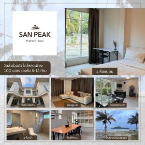 a collage of photos of a hotel room at San Peak Villa in Sam Roi Yot