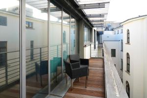 Balkón nebo terasa v ubytování Exklusives Leipzig City Apartment Sunrise