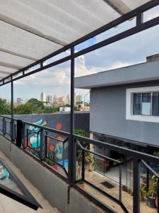 a view from the balcony of a house at Kaleidoscopio Hostel in Sao Paulo