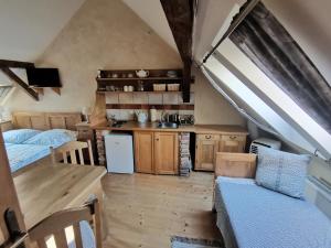 Kuchyň nebo kuchyňský kout v ubytování Apartmány U Koudelníka