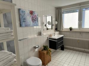 ヴィリンゲンにあるLöwenstein Ferienwohnungenのバスルーム(トイレ、洗面台付)