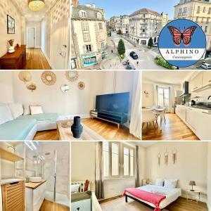 a collage of photos of a apartment at Le Bourgeois, spacieux et central in Limoges