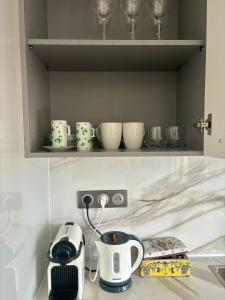 Kuchyň nebo kuchyňský kout v ubytování STUDIO near Monaco sea view balcony