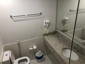 een badkamer met een toilet en een wastafel bij Flat Granja Brasil Resort in Petrópolis