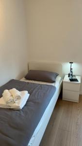 Кровать или кровати в номере BM-Vermietung Hannover