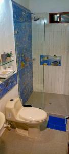 バリチャラにあるMi Terruñoのトイレとシャワー付きのバスルーム