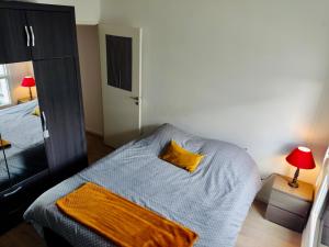 Ένα ή περισσότερα κρεβάτια σε δωμάτιο στο Le nid de l'Almont jacuzzi privatif, private jacuzzi Hot Tub near Olympic Games MELUN