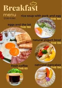 a collage of different types of breakfast foods at Wave-F in Ko Kood
