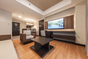 TV a/nebo společenská místnost v ubytování Widus Hotel Clark