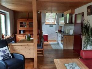A kitchen or kitchenette at Holiday home in the Rosbachtal