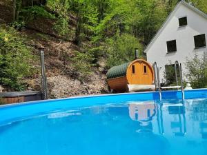 The swimming pool at or close to Holiday home in the Rosbachtal