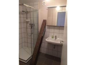 a bathroom with a shower and a sink at Apartment Philipps 2 in Graach
