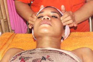 a woman getting her hair washed at a salon at Ramantika Bali House in Jimbaran