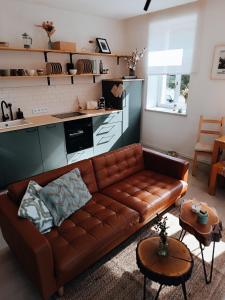 Kuchyň nebo kuchyňský kout v ubytování Apartmán u starého pivovaru