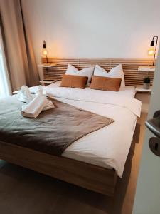 Postel nebo postele na pokoji v ubytování Apartmán u starého pivovaru