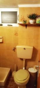 a bathroom with a green toilet and a tub at Vefa's Apartment- Nei Pori in Nei Poroi +5 photos