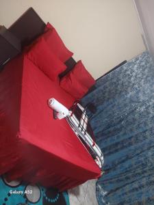 ZeerustにあるCOMFORT ZONE GUEST HOUSEの階段の上にある船の模型