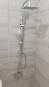 eine Dusche mit Duschkopf im Bad in der Unterkunft الشوبك نجل in Nijil