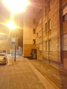 a street light next to a building at Ganga Room 2 in Bilbao