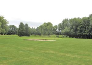 a view of a golf green with trees in the background at Old Nene Golf And Country Club in Upwood