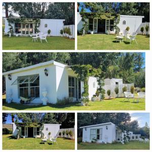 un grupo de cuatro fotos de una casa blanca en Bella Vista, en Underberg