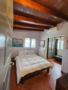 a bedroom with a large bed in a room at Terrazza 14, Family house in Elefsina in Eleusis