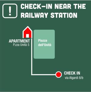 un diagrama de una estación de tren con una señal de registro de entrada en Fuori Portico Unità, en Bolonia 1 foto más