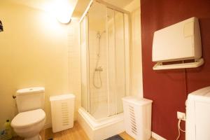 Paris Ain في Coligny: حمام مع دش ومرحاض ومغسلة